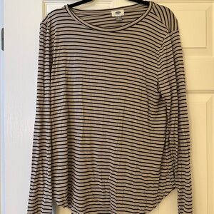 Old Navy Black and Tan Striped Top